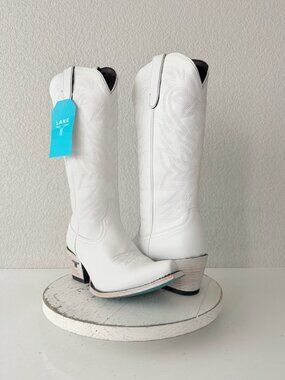 Lane Smokeshow Boots White Cowboy Western Cowgirl Snip Toe Tall Size Womens 10